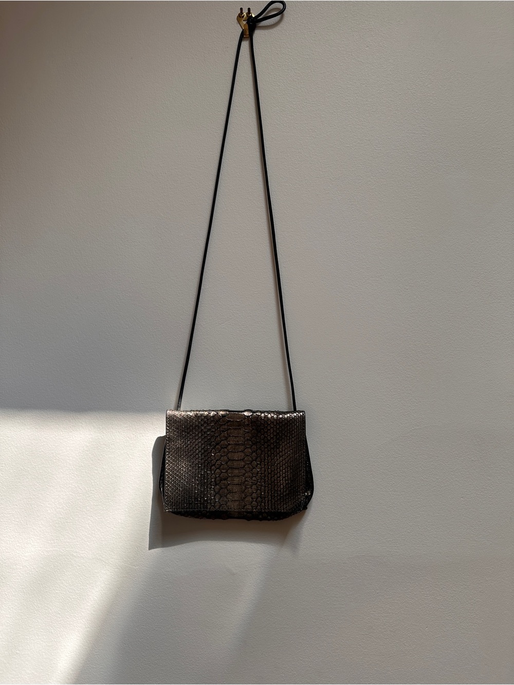 B May - Metallic Python and Suede Crossbody Bag